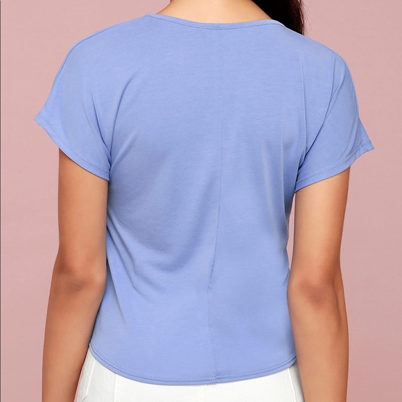 Periwinkle blue front tie tee - Picture 3 of 3